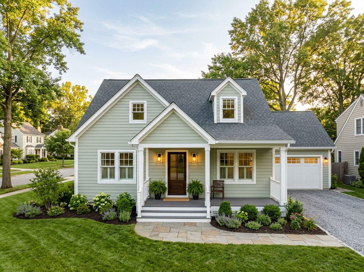 A renovated suburban home with a new roof, windows and siding
